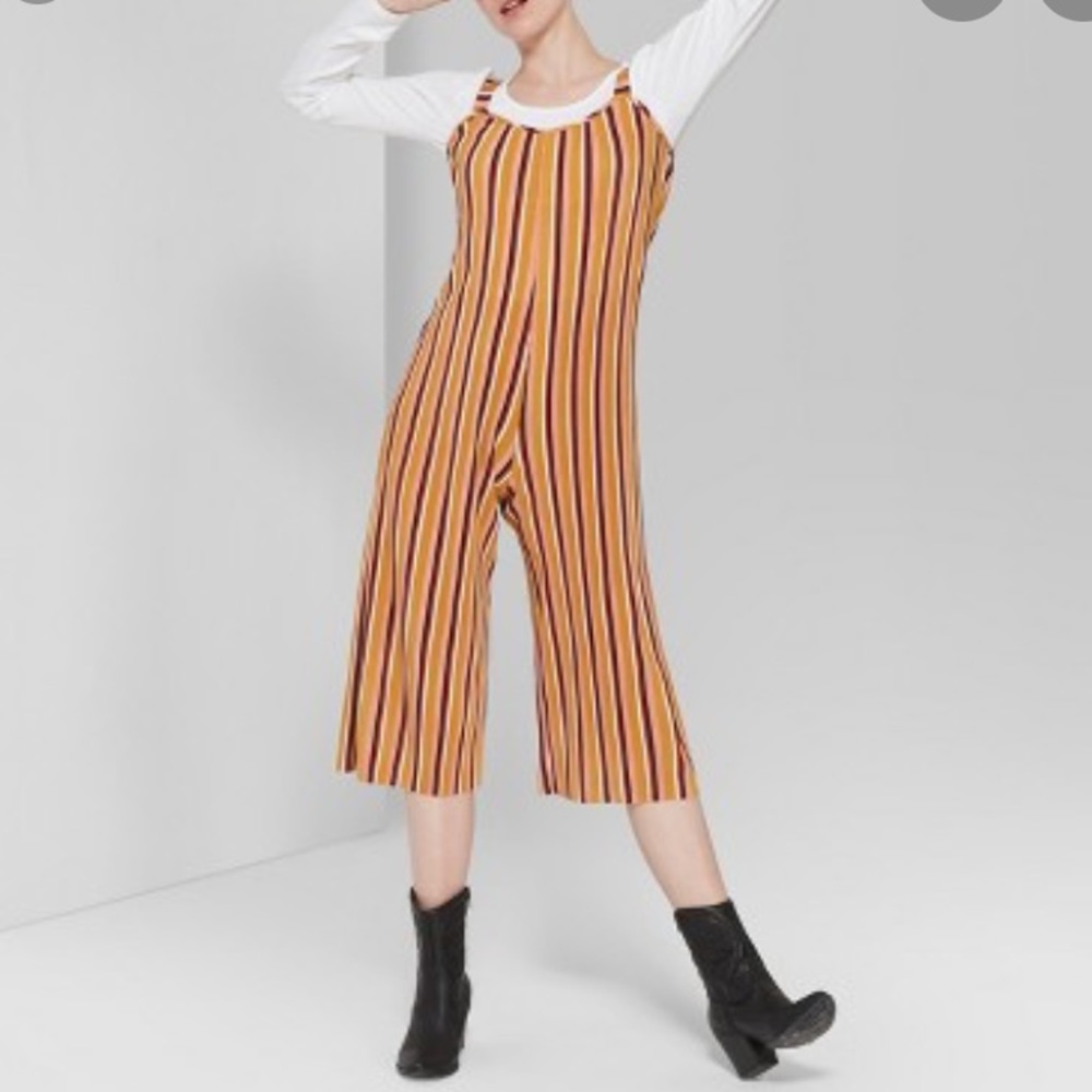 Wild fable striped multicolored jumpsuit